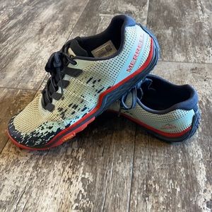 Merrell Paloma Trail Glove 5 Barefoot Sneakers 9.5, Aqua & orange-Good condition
